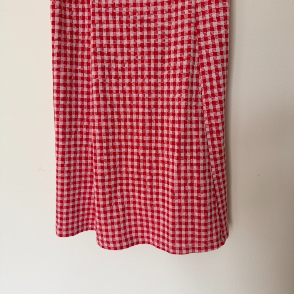 Cider Mini Dress Square Neck Gingham Spaghetti Strap XL Party Elegant Summer - Picture 6 of 11